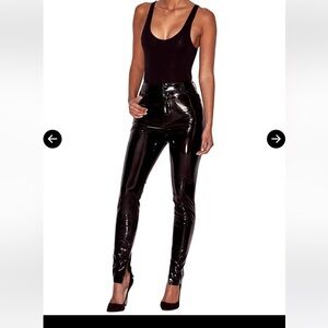 House of CB Haridan Glossy Black Skinny Pants